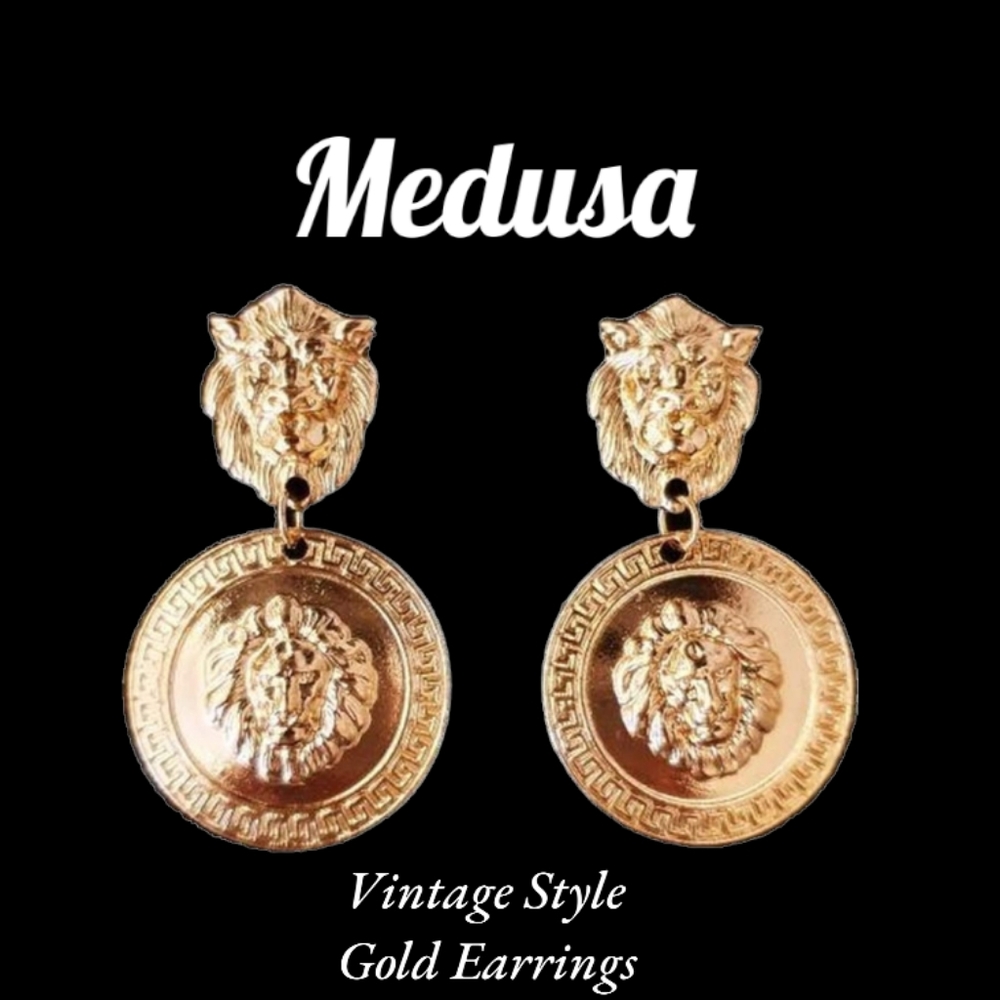 🆕"Medusa" Gold Dangle Statement Jewelry